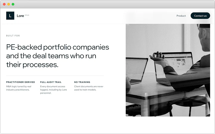 Lore Mergers and Acquisitions website